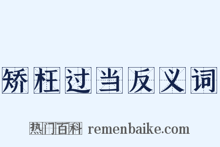 矫枉过当反义词是什么意思的图片